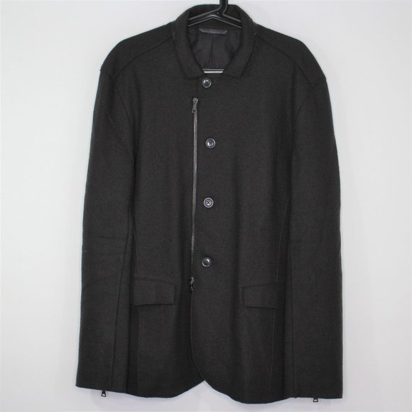 John Varvatos Other - John Varvatos Mainline Mens Large Wool Leather Panel Peacoat Jacket B894